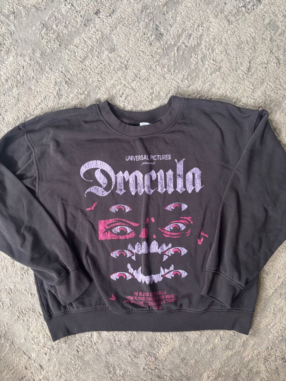 Dracula Graphic Black Crewneck Sweatshirt by